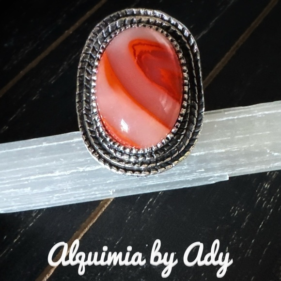 Alquimia Silver and Red Ring lace agate - Picture 1 of 1
